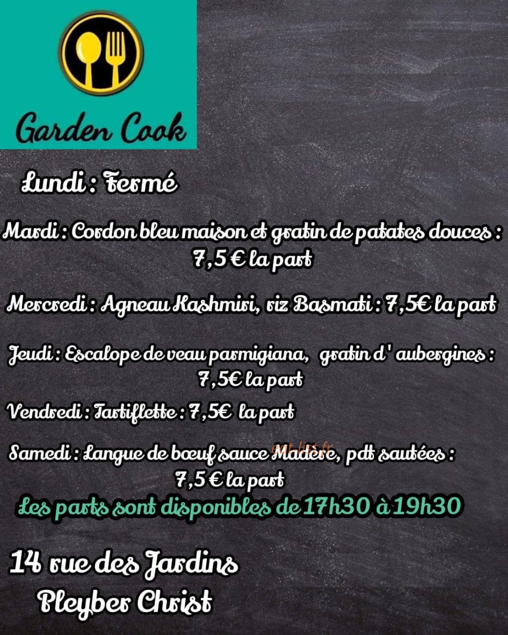 Garden cook — carte page 1