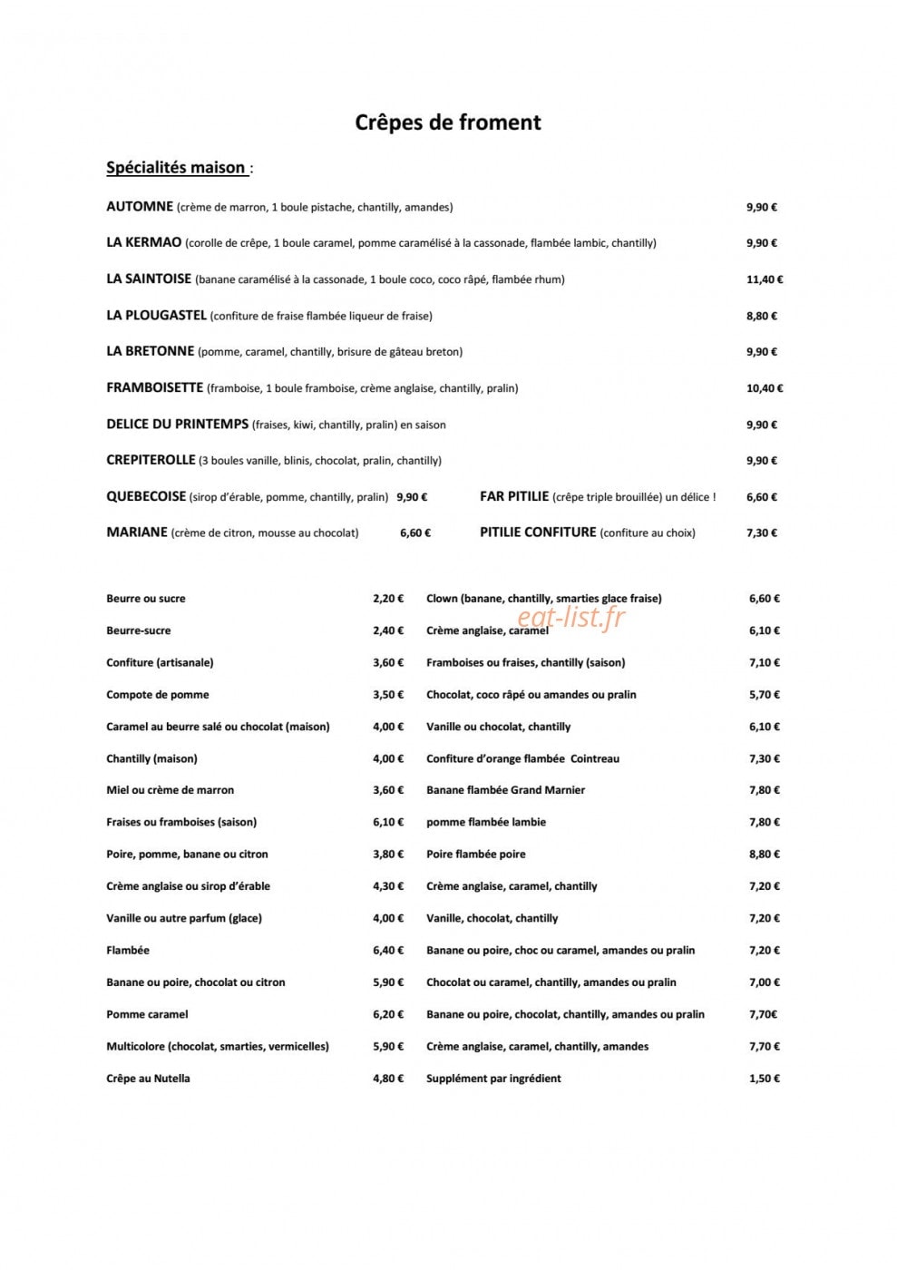 Crêperie de kertanguy — carte page 2