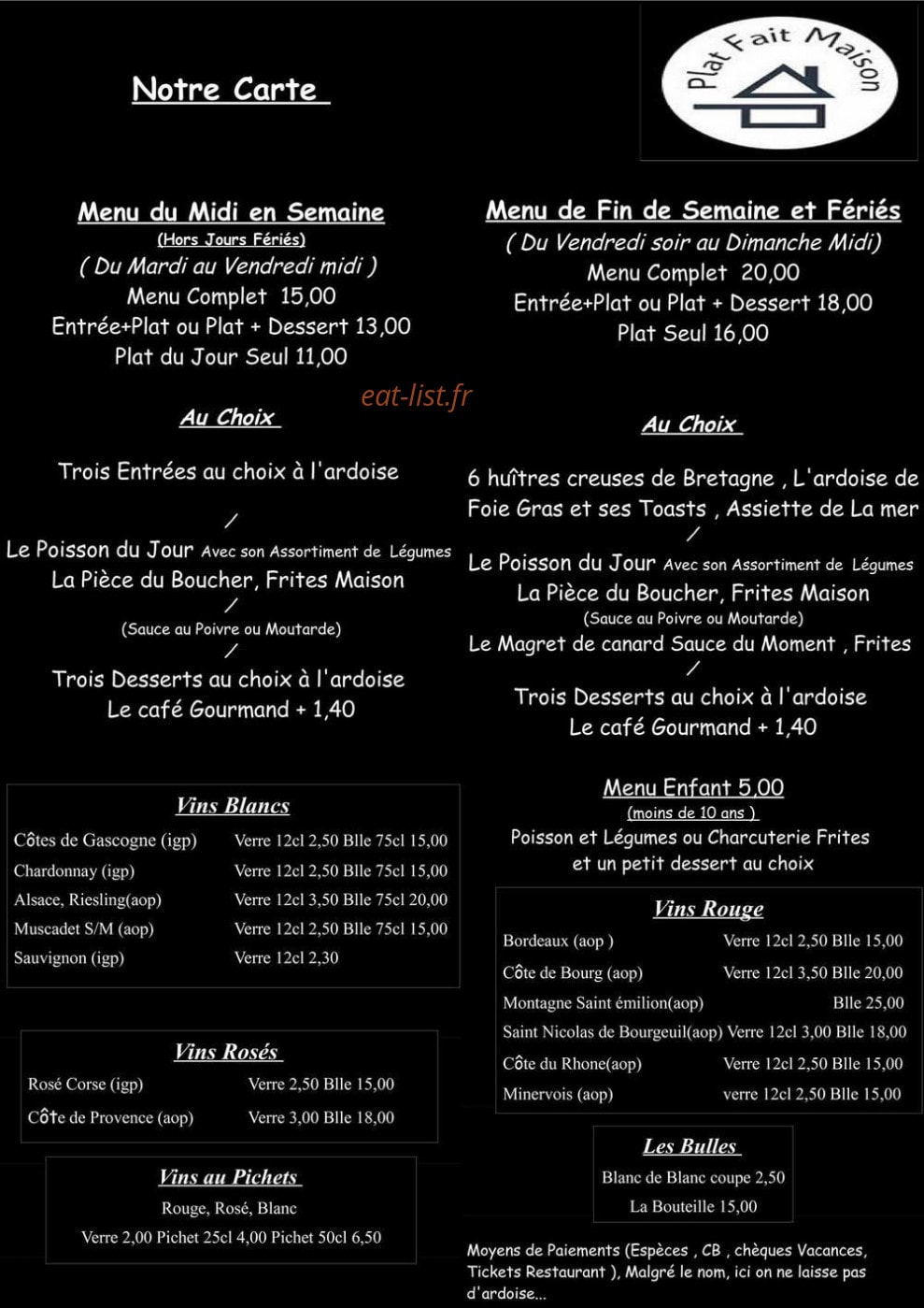 La p'tite ardoise — carte page 1