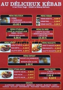 Au Delicieux Kebab — carte page 2