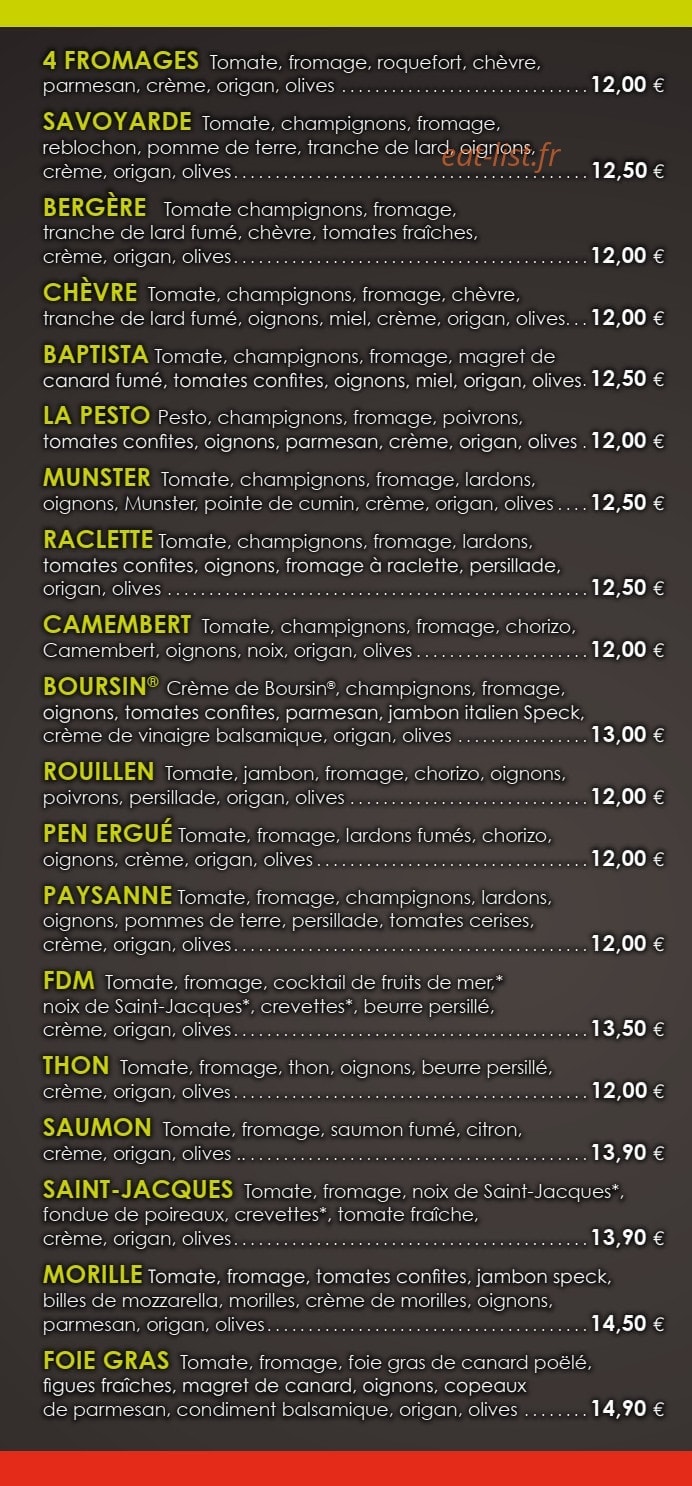 La Pizza du Rouillen — carte page 3
