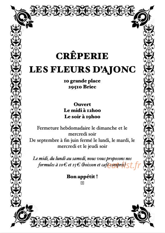 Les Fleurs d'Ajonc — carte page 1
