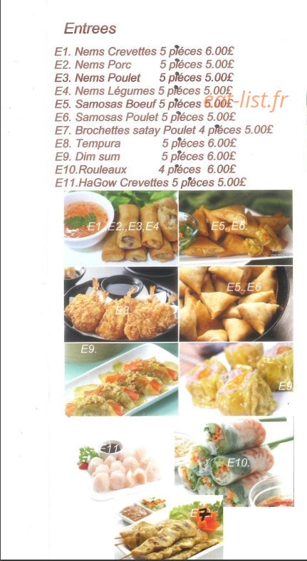 Thai Kitchen — carte page 1