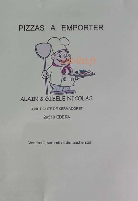 Pizza Nicolas — carte page 1