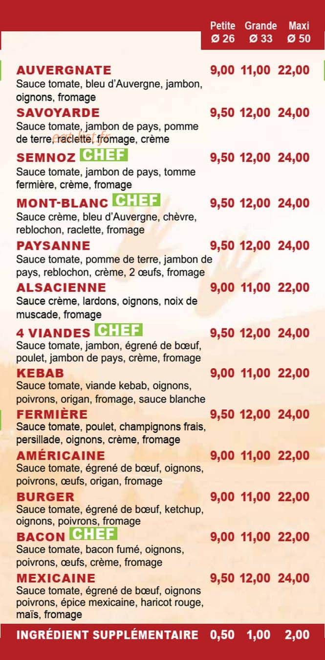 Pizzas d'Or val — carte page 3