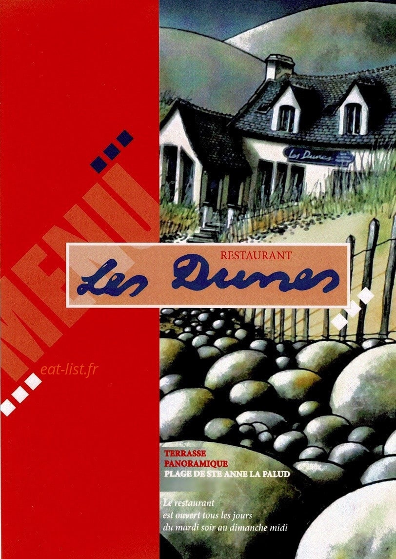 Carte et menu Les Dunes Plonevez Porzay