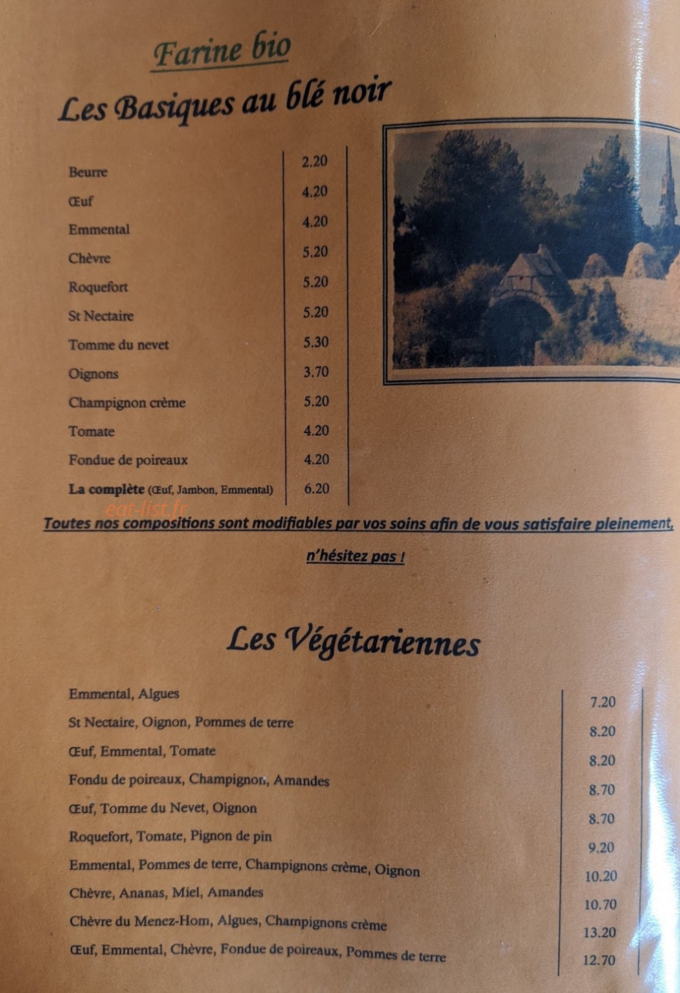 Crêperie de Saint Côme — carte page 3