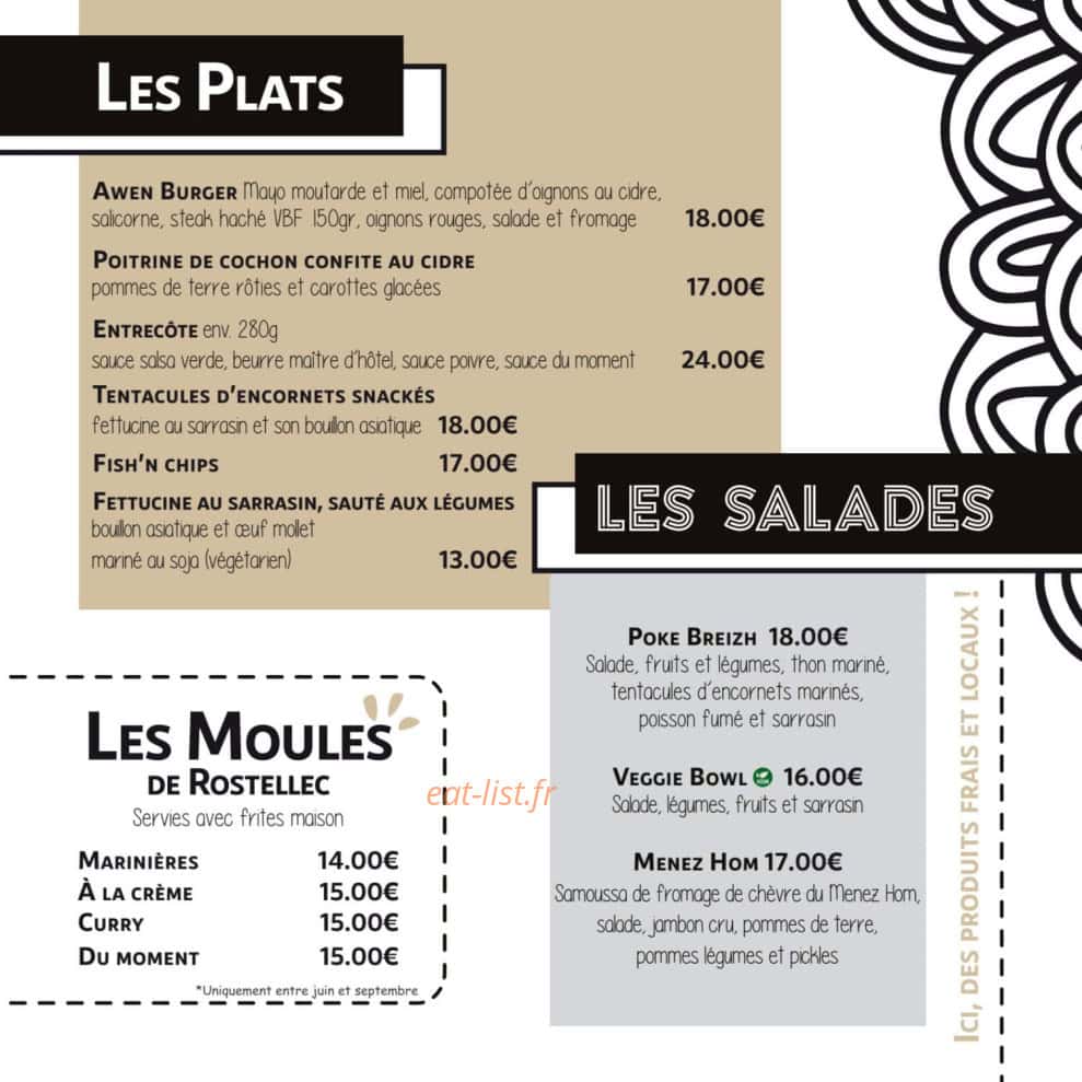 Awen Kafe — carte page 2