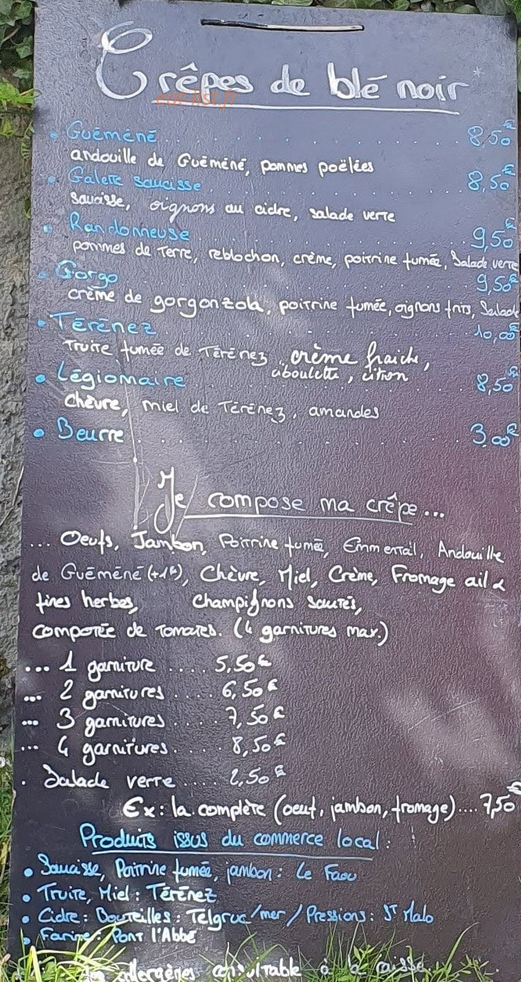Creperie du Bas du Bourg — carte page 1