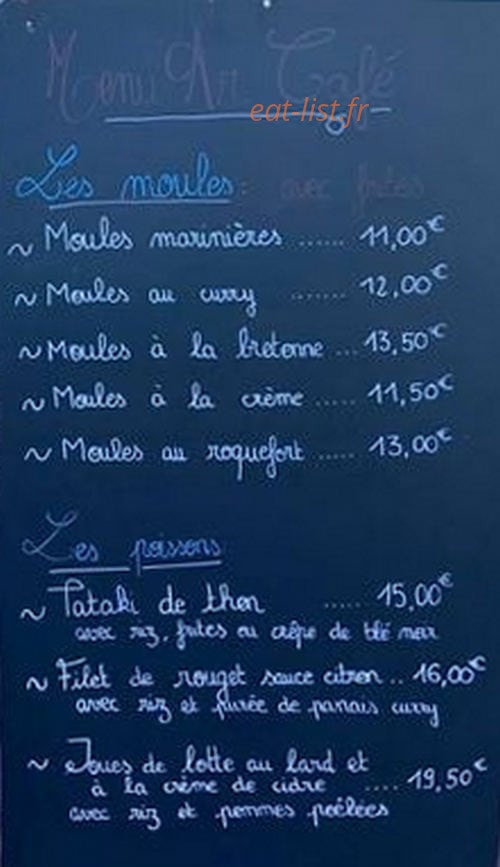 AR cafe — carte page 1