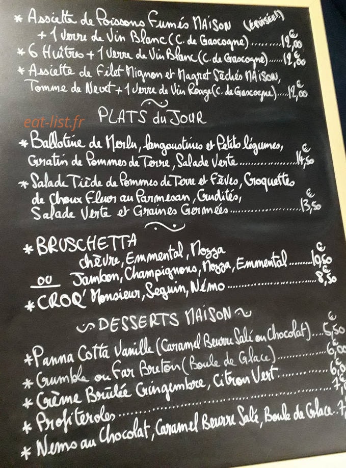 Café de la Place — carte page 1