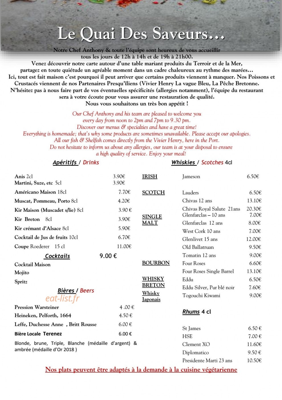 Le Quai des Saveurs — carte page 3