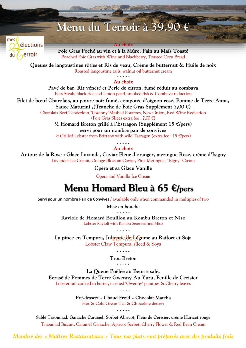 Le Quai des Saveurs — carte page 2