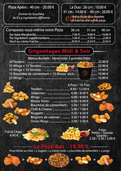 Pizza pépé — carte page 4