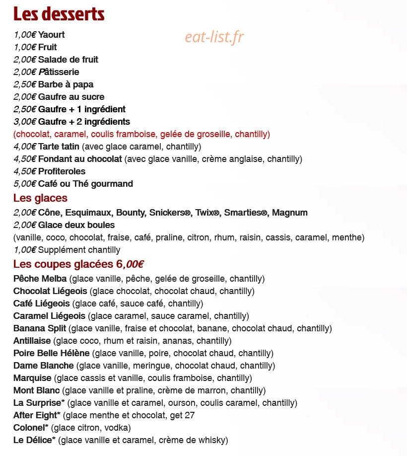 Snack Pizzeria Odelys — carte page 7