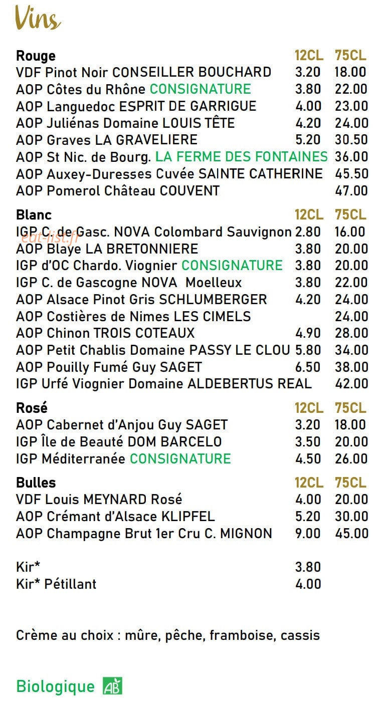 Afterwork — carte page 5