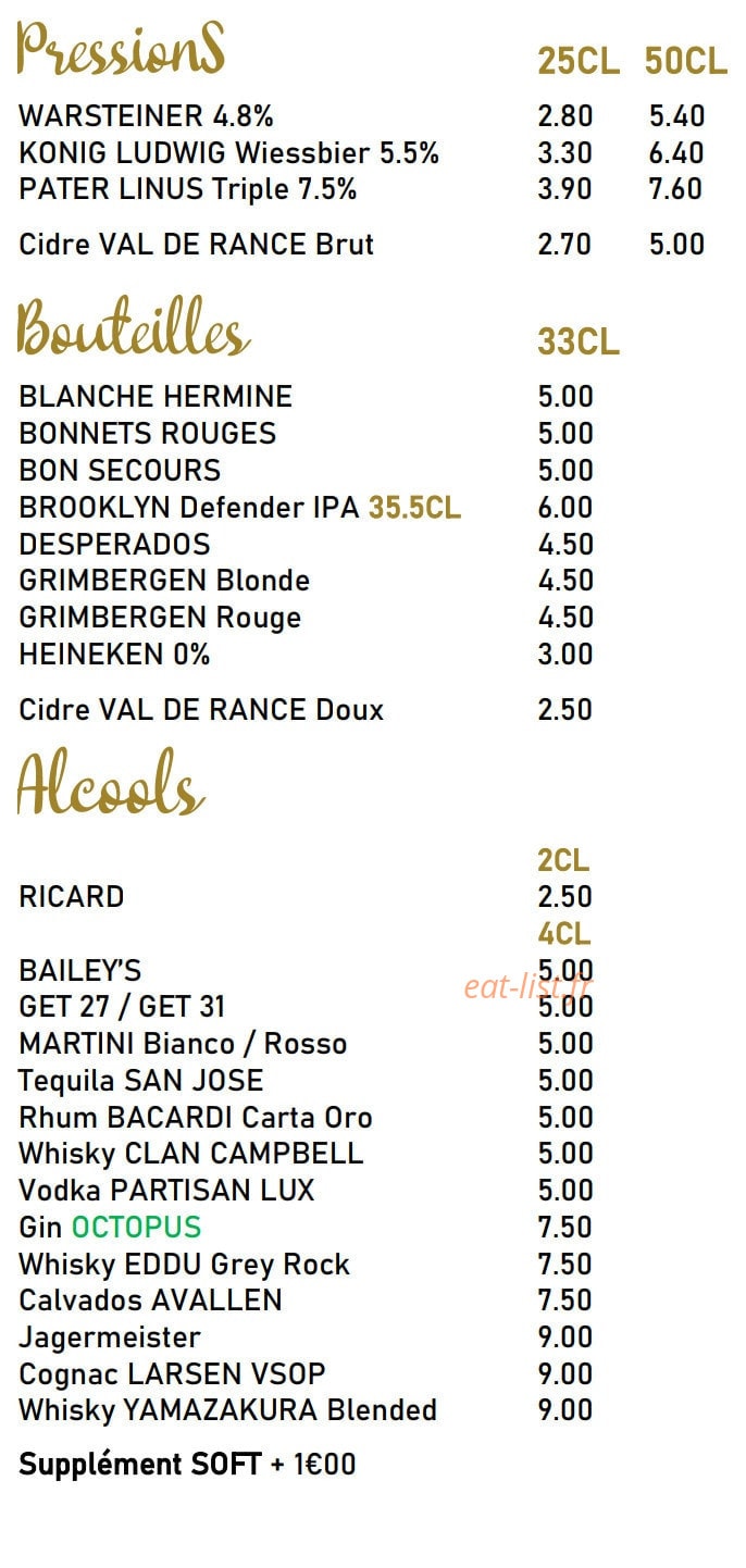 Afterwork — carte page 3