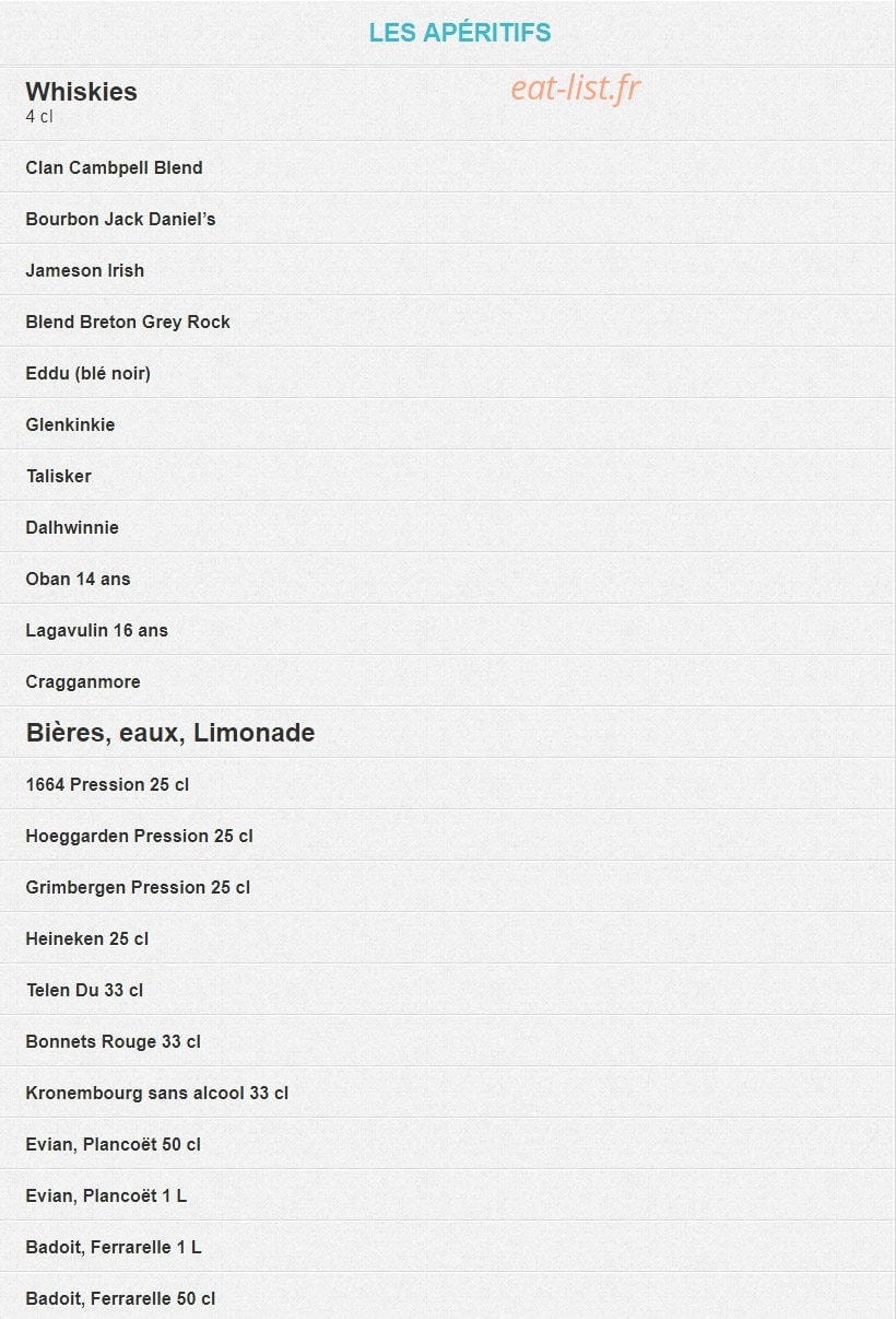 Brasserie de l'Europe — carte page 5