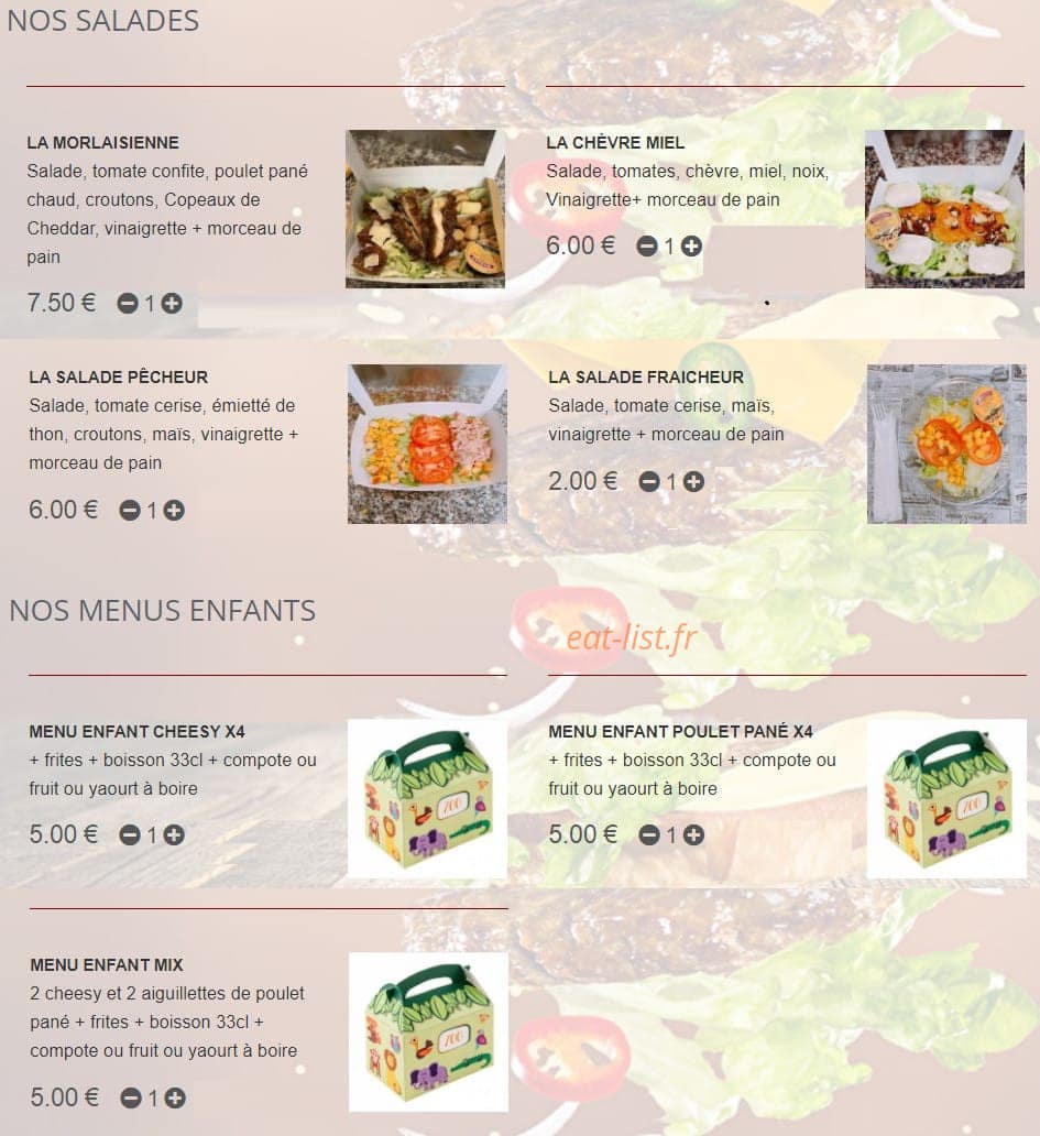 Burger Shop — carte page 5