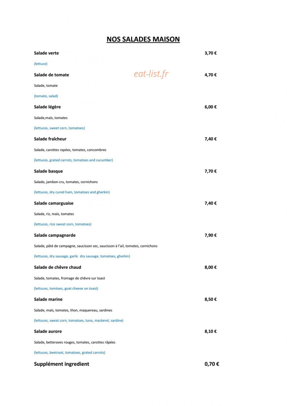 Café de l'aurore — carte page 7