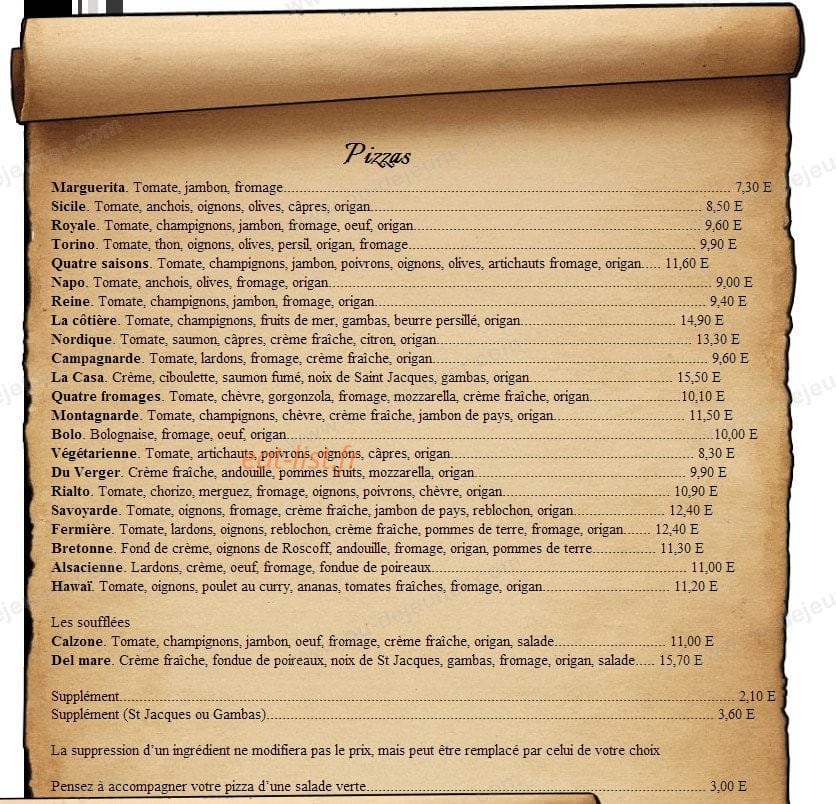Casa Vecchia — carte page 1