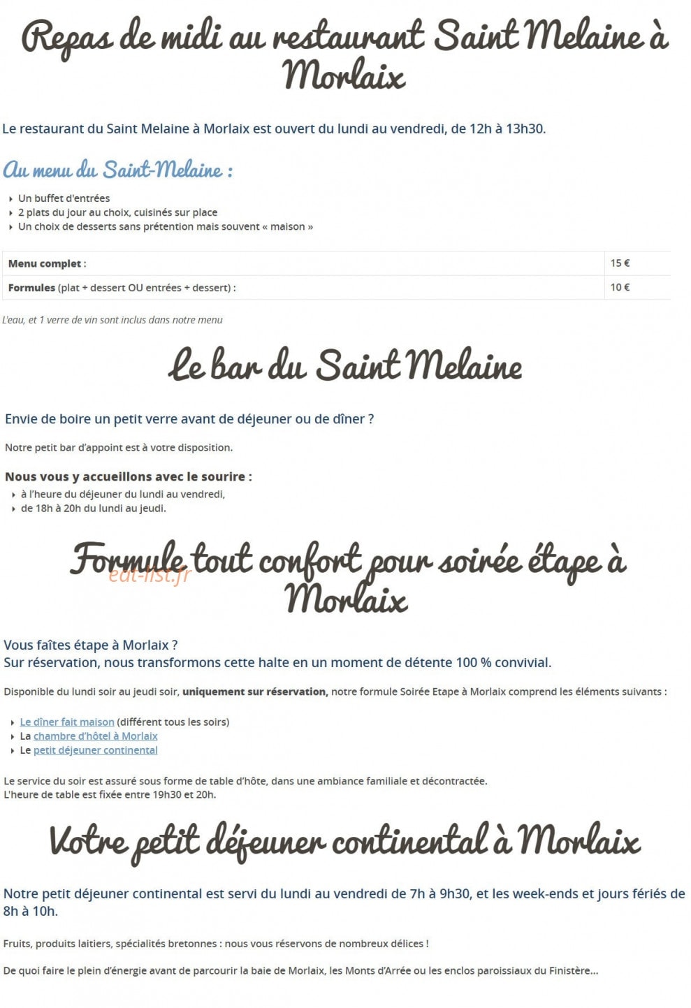 Hôtel Saint Melaine — carte page 1