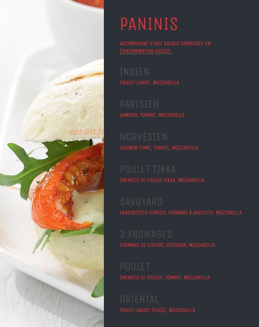 Le Club Sandwich Café — carte page 3