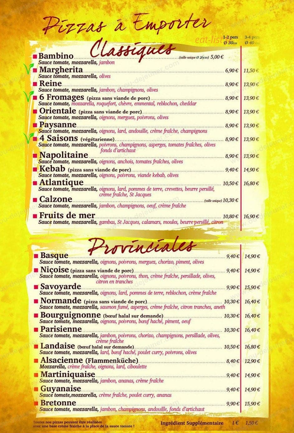 Le Fournil des Provinces — carte page 11
