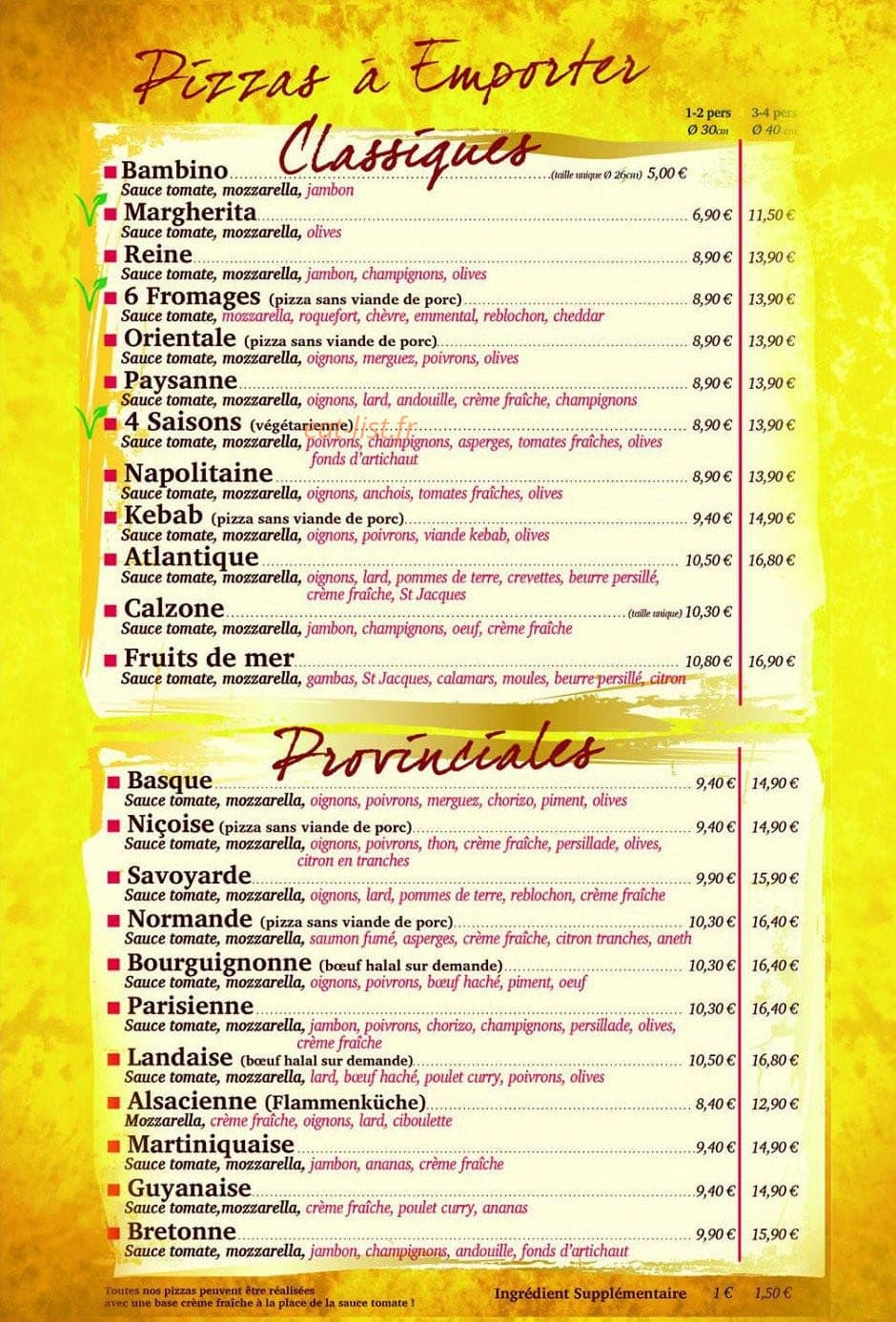 Le Fournil des Provinces — carte page 10