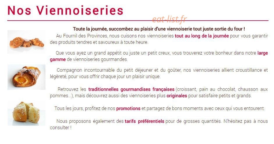 Le Fournil des Provinces — carte page 7