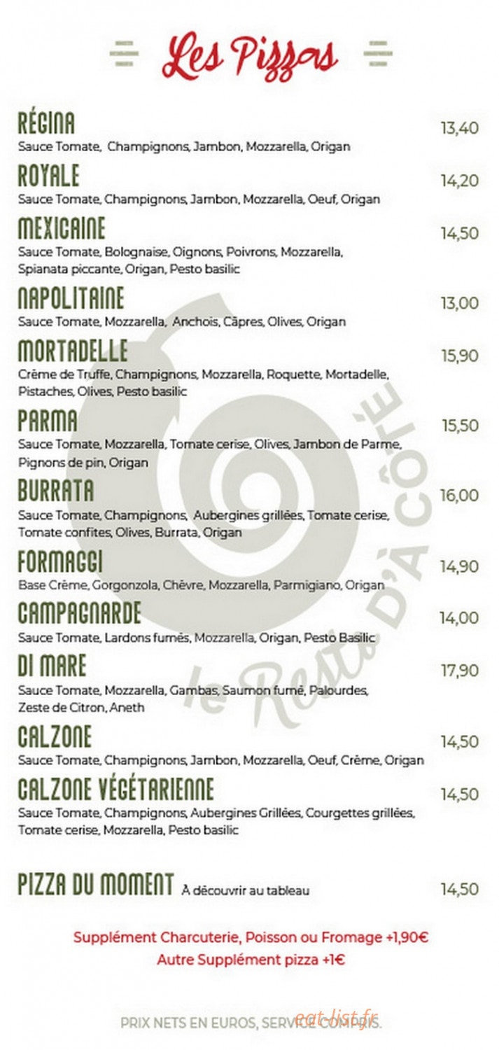 Le Resto D'à Côté — carte page 5