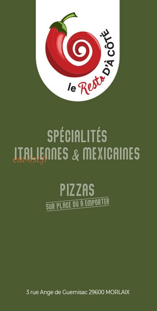 Le Resto D'à Côté — carte page 1