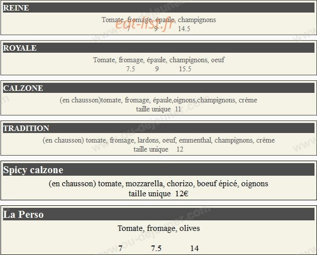 Rapizza — carte page 1