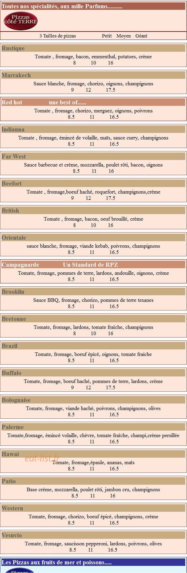 Rapizza — carte page 3