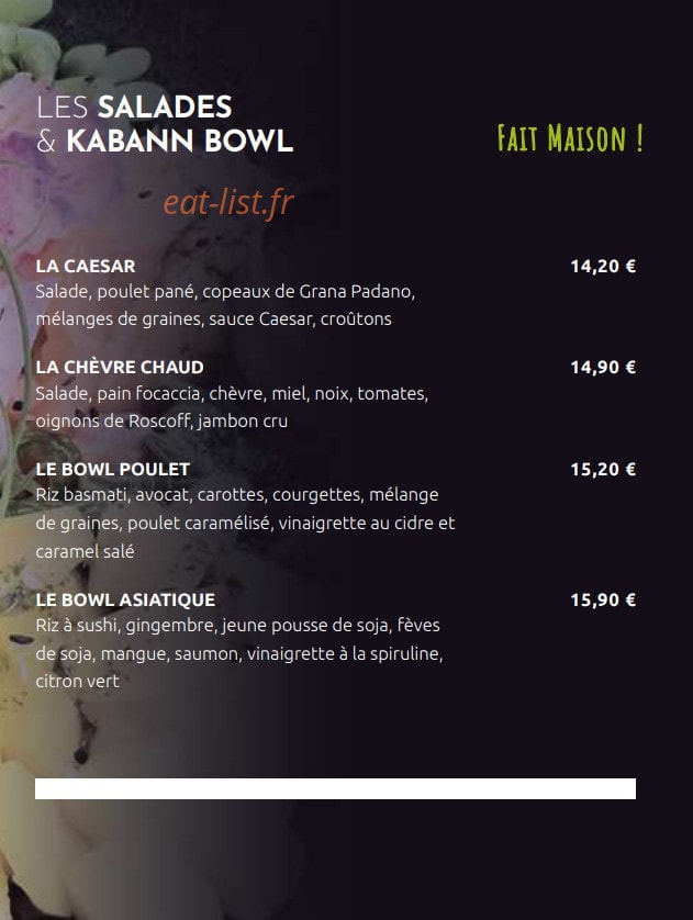 La Kabann — carte page 2