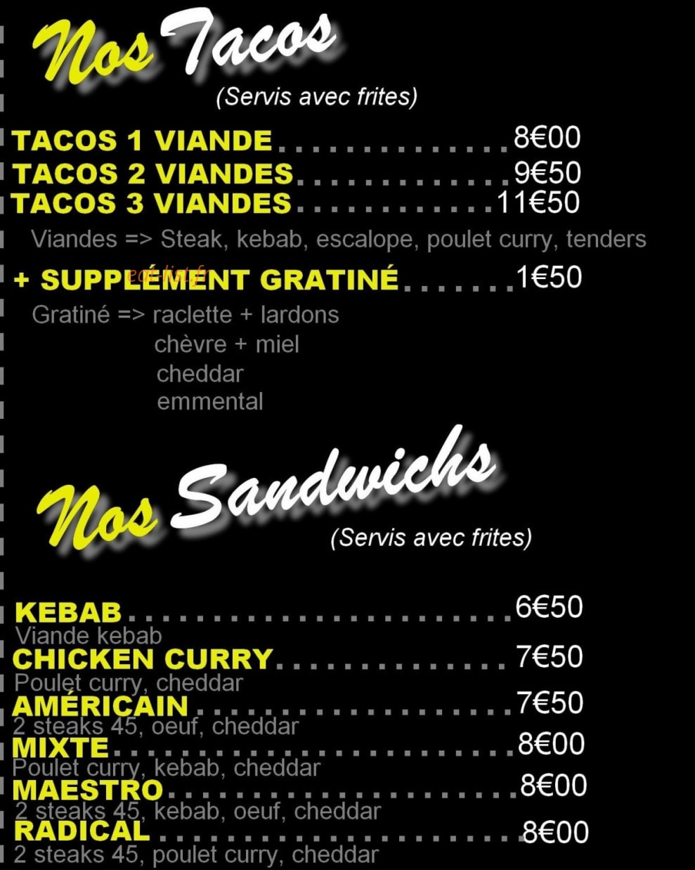 Aux trois Saveurs — carte page 3