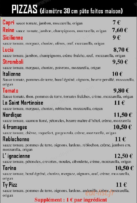 Ty pizz — carte page 4