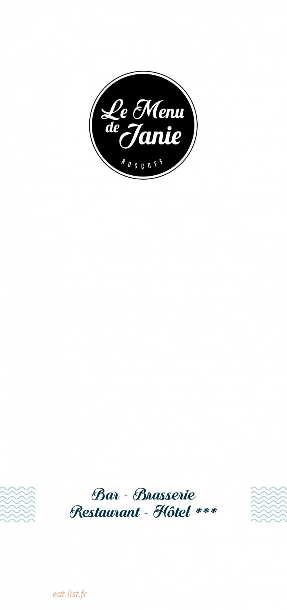 Chez Janie — carte page 1