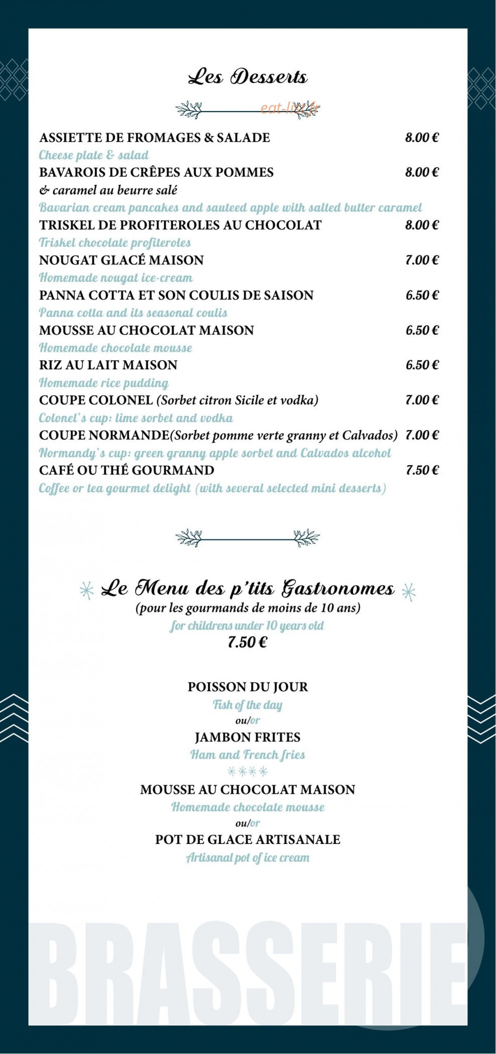 Chez Janie — carte page 7