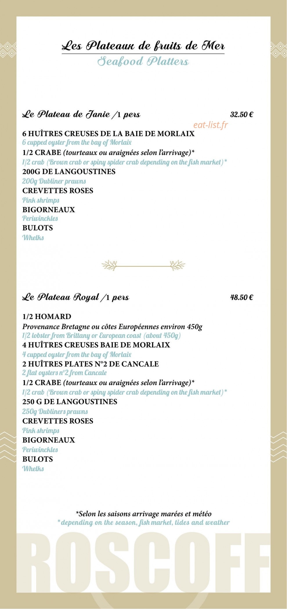 Chez Janie — carte page 4