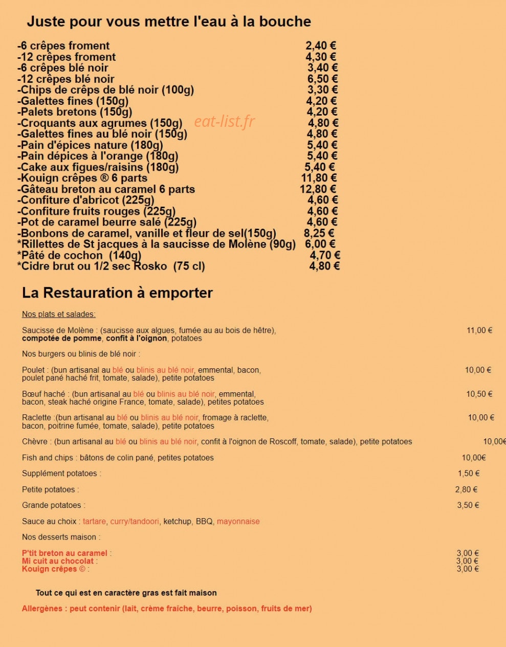 La P'Tite Fabrik — carte page 1
