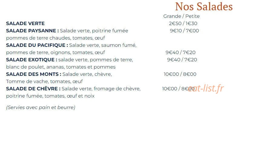 Auberge de la Crêpe — carte page 5