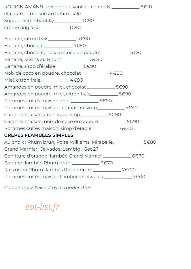 Auberge de la Crêpe — carte page 4