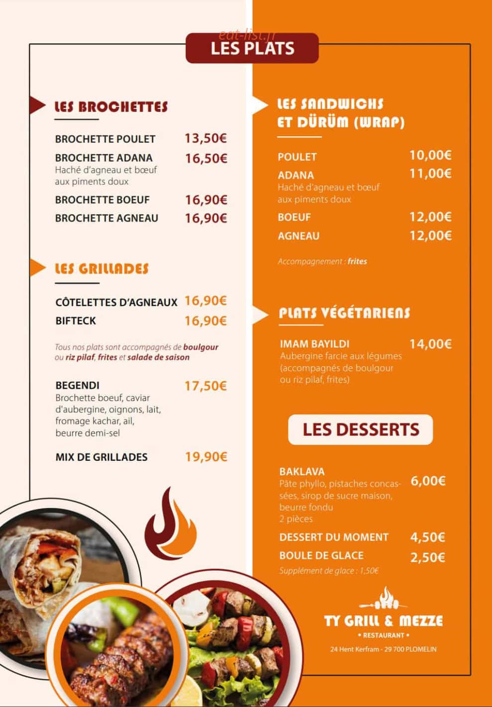 Ty Grill et Mezze — carte page 2