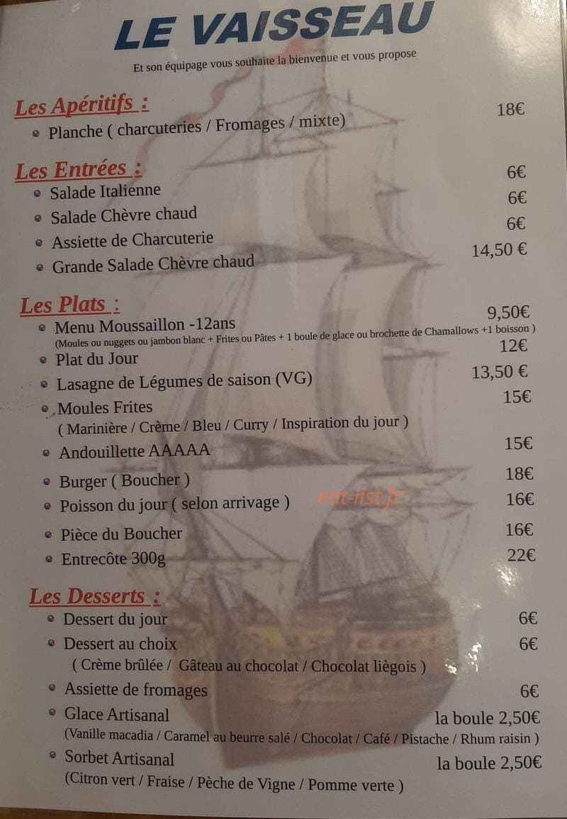 Le Vaisseau — carte page 1