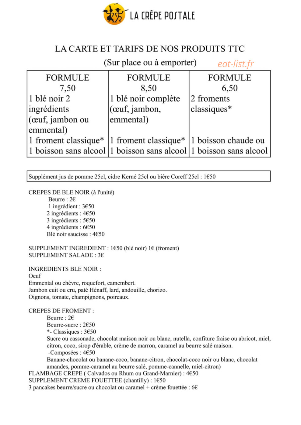 La crêpe postale — carte page 1