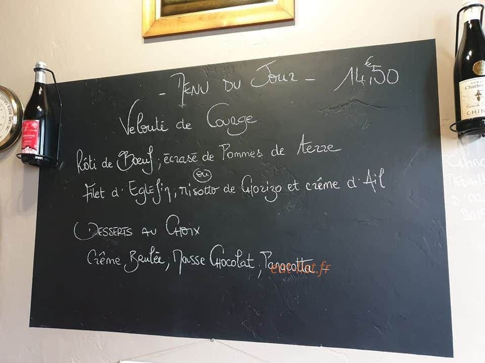 Carte et menu de Le Petit Bistrot 29 à Guilvinec — Exemple de menu
