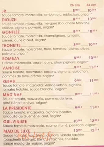 Mad eo pizz — carte page 2