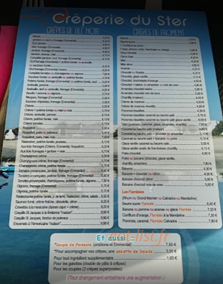 Creperie Du Ster — carte page 1