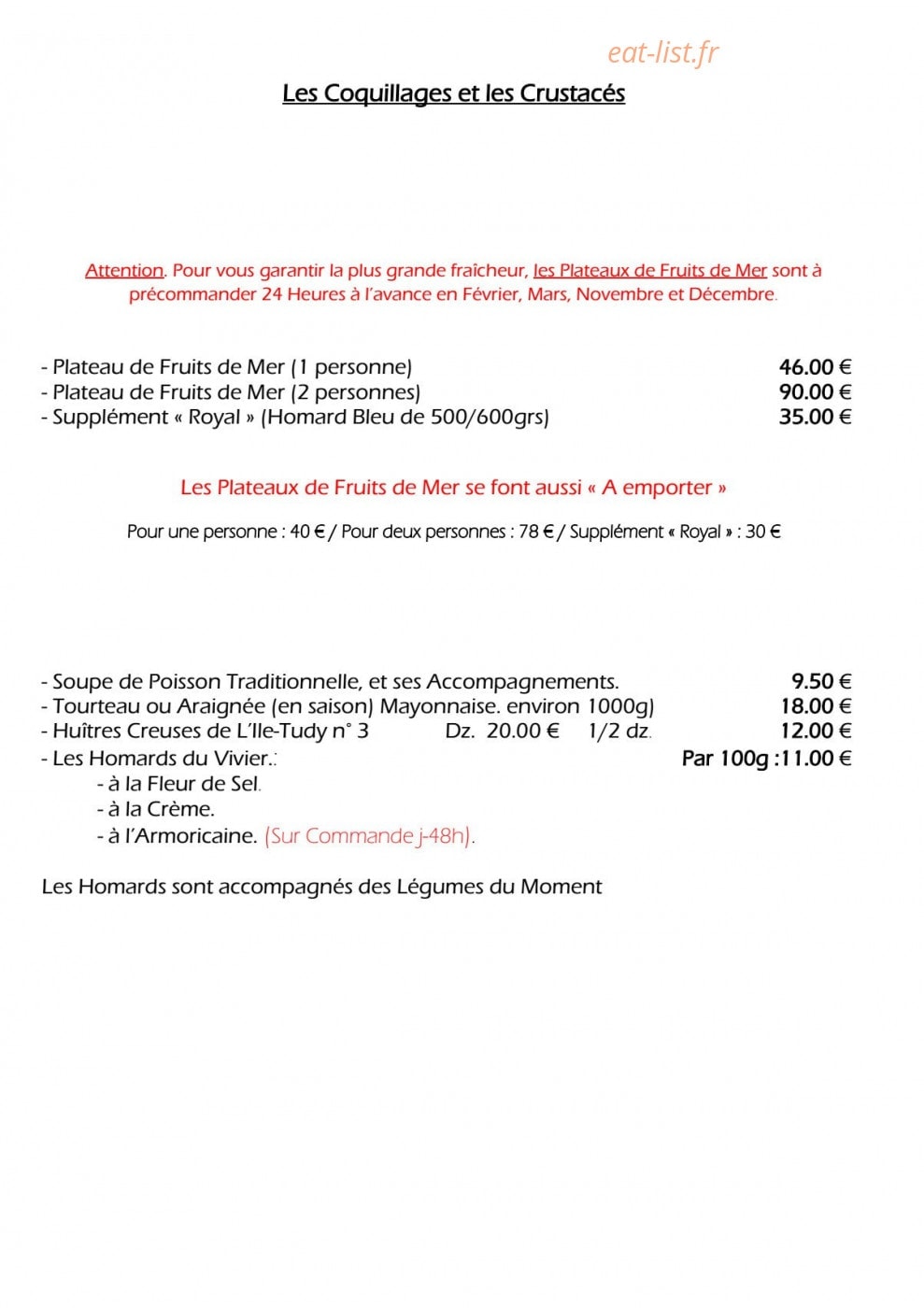 Au Roi Gradlon — carte page 1